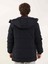 Lacivert Erkek Regular Fit Düz Kapüşonlu Mont - 96984 5