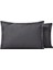 Yüzde Yüz Pamuklu Volanlı Süs Dikişli Antrasit 2 Adet 50X70 Yastık Kılıfı 1
