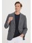 Regular Fit Rahat Kesim Kırlangıç Yaka Desenli Blazer Ceket 1
