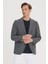 Regular Fit Rahat Kesim Kırlangıç Yaka Desenli Blazer Ceket 3