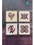 Adinkra Sembolleri Doğal Taş Traverten Bardak Altlığı 4 Lü Set 1