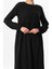 Uzun Kol Oylum Robalı Uzun Yazlık Müslin Elbise Siyah Syh 3