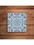 Açık Mavi Tile Desen, Maxican Talavera Doğal Taş Traverten Bardak Altlığı 4 Lü Set 2