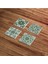Yeşil Tile Desen, Mexican Talavera Doğal Taş Traverten Bardak Altlığı 4 Lü Set 4