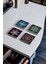 Sri Yantra, Yaşam Çiçeği, Metatron Doğal Taş Traverten Bardak Altlığı 4 Lü Set 1