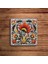 Kırmızı Floral Tile Desen Temalı Doğal Taş Traverten Bardak Altlığı 4 Lü Set 2