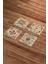 Mandala Motif Temalı Doğal Taş Traverten Bardak Altlığı 4 Lü Set 2