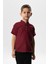 Kısa Kol Şantuklu Pamuk Bodrum Yazlık Erkek Çocuk Tshirt Koyu Bordo 3068 1