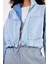 Kadın Marla Sky Blue Oversize Geniş Kesim Jean Ceket 4