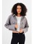 Kadın Grace Gri Renkli Denim Crop Ceket 2