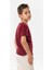 Kısa Kol Şile Bezi Bisiklet Yaka Yazlık Erkek Çocuk Tshirt Koyu Bordo 3068 4