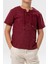 Kısa Kol Şile Bezi Zımbalı Yazlık Erkek Çocuk Tshirt Koyu Bordo 3068 3
