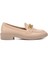 418066 Bej Taşlı Kadın Loafer Ayakkabı 1
