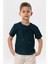 Kısa Kol Şile Bezi Zımbalı Yazlık Erkek Çocuk Tshirt Koyu Petrol 3069 1