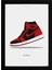 Air Jordan 1 Black - Red 21 x 30 cm  - Beyaz Çerçeveli 1