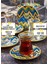 12 Parça Özel Tasarım Desenli Porselen Tabaklı Çay Bardağı 1