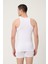 Erkek Pamuklu Süprem Penye Slim Fit Halter Yaka Sporcu Likralı Atlet 2'li - 1004 2