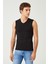 Erkek Pamuklu Süprem Penye Slim Fit V- Yaka Kolsuz Likralı Üst 2'li - 1015 1