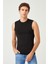 Erkek Pamuklu Süprem Penye Slim Fit Sıfır Yaka Kolsuz Likralı Üst - 1014 1
