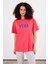 Kadın Vena Mercan Logo Baskılı Oversize Tişört 3