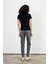 Kadın Rachel Siyah Bisiklet Yaka Slim Fit Basic Ribana Tişört 3