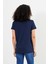 Kadın Boyfriend Lacivert V Yaka Regular Fit Modal Tişört (Lyocell) 4