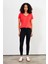 Kadın Boyfriend Kırmızı V Yaka Regular Fit Modal Tişört (Lyocell) 4