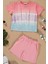 Batik Yıkamalı Pembe Tshirt Şort Takım 1