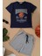 For You Kids Basketboll Baskılı Lacivert Tshirt Şort Takım 1