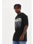 Unisex Baskılı Oversize T-Shirt - Siyah 3