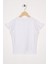 Kolları Fırfırlı Yazı Baskılı Beyaz Renk Kız Çocuk Tshirt 4
