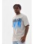 Unisex Baskılı Oversize T-Shirt - Gri 3