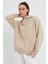 Bej Hoodie, Oversize Hoodie, Kadın Hoodie, Kanguru Cepli Hoodie 4