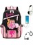 Resim Renk Barbie Film Öğrenci Okul Sırt Çantası USB Şarj Okul Çantası Genç Kız Erkek Anti-Hırsızlık Çocuk Sırt Çantası (Yurt Dışından) 3