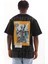Unisex Baskılı Oversize T-Shirt - Siyah 2