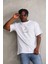 Unisex Baskılı Oversize T-Shirt - Beyaz 4