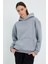 Gri Hoodie, Oversize Hoodie, Kadın Hoodie, Kanguru Cepli Kapüşonlu 3