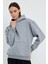 Gri Hoodie, Oversize Hoodie, Kadın Hoodie, Kanguru Cepli Kapüşonlu 5