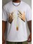 Unisex Baskılı Oversize T-Shirt - Beyaz 1