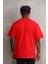 Unisex Baskılı Oversize T-Shirt - Kırmızı 2