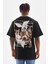 Unisex Baskılı Oversize T-Shirt - Siyah 2