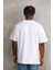 Unisex Baskılı Oversize T-Shirt - Beyaz 2