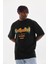 Unisex Baskılı Oversize T-Shirt - Siyah 3