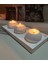 3 Parça El Yapımı 3'lü Beton Tabaklı Beton Mumluk Set Beton Tealight Set Mumlar Dahildir Beyaz Beto 5