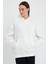 Beyaz Hoodie, Oversize Hoodie, Kadın Hoodie, Kanguru Cepli Kapüşonlu 5