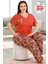 Büyük Beden Viskon Kumaş Kısa Kollu Pijama Takımı LADY-10938 2
