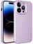 iPhone 14 Pro Max - Uyumlu Kamera Korumalı Simli Lüks Appfube Koton Kapak-Lila 1