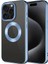 iPhone 15 Pro Max - Uyumlu Tek Kamera Çerçeveli Logo Gösteren Appfube Omega Kapak-Sierra Mavi 1