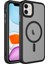 iPhone 12 - Uyumlu Mat Arka Yüzey Wireless Şarj Özellikli Appfube Flet Magsafe Kapak-Siyah 1