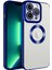 iPhone 14 Pro Max - Uyumlu Kamera Korumalı Logo Gösteren Appfube Omega Kapak-Mavi 1